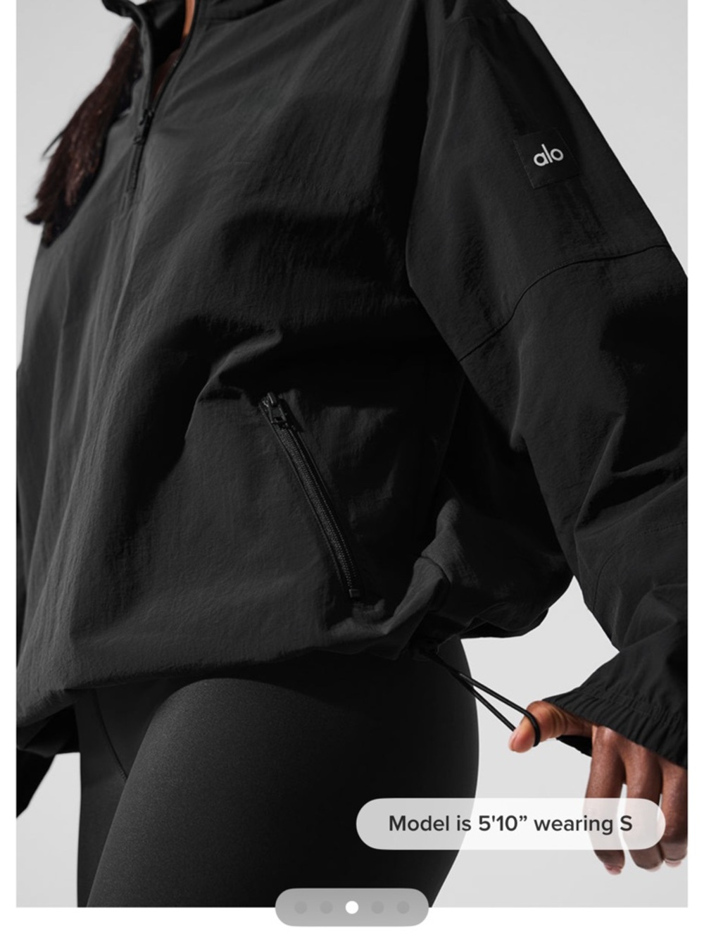 Alo Light Weight Takeaway Track Pullover - Black Size M